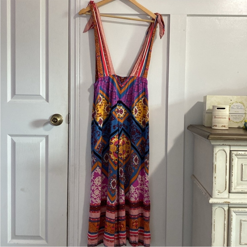 Free People Maritza Boho Floral Jumpsuit One Piece Womens Overalls Size 2 - Picture 4 of 13
